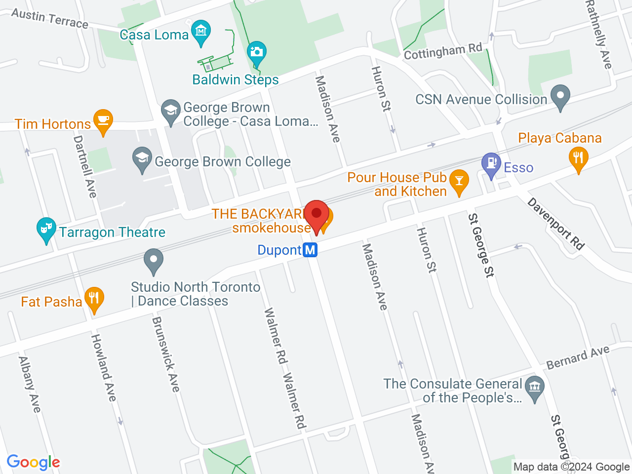 Street map for Edition X, 270 Dupont St, Toronto ON