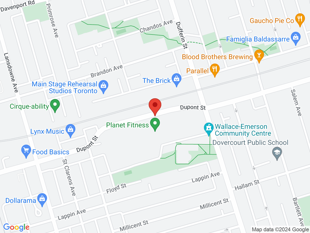 Street map for Cantopia Cannabis Co., 1245 Dupont St, Toronto ON
