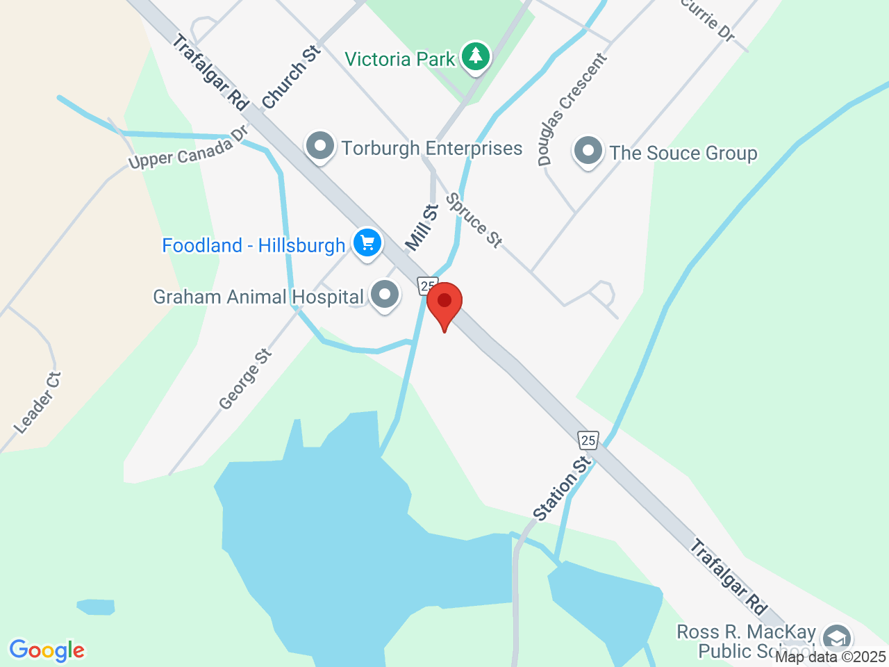 Street map for Consumers Cannabis, 92 Trafalgar Rd, Erin ON