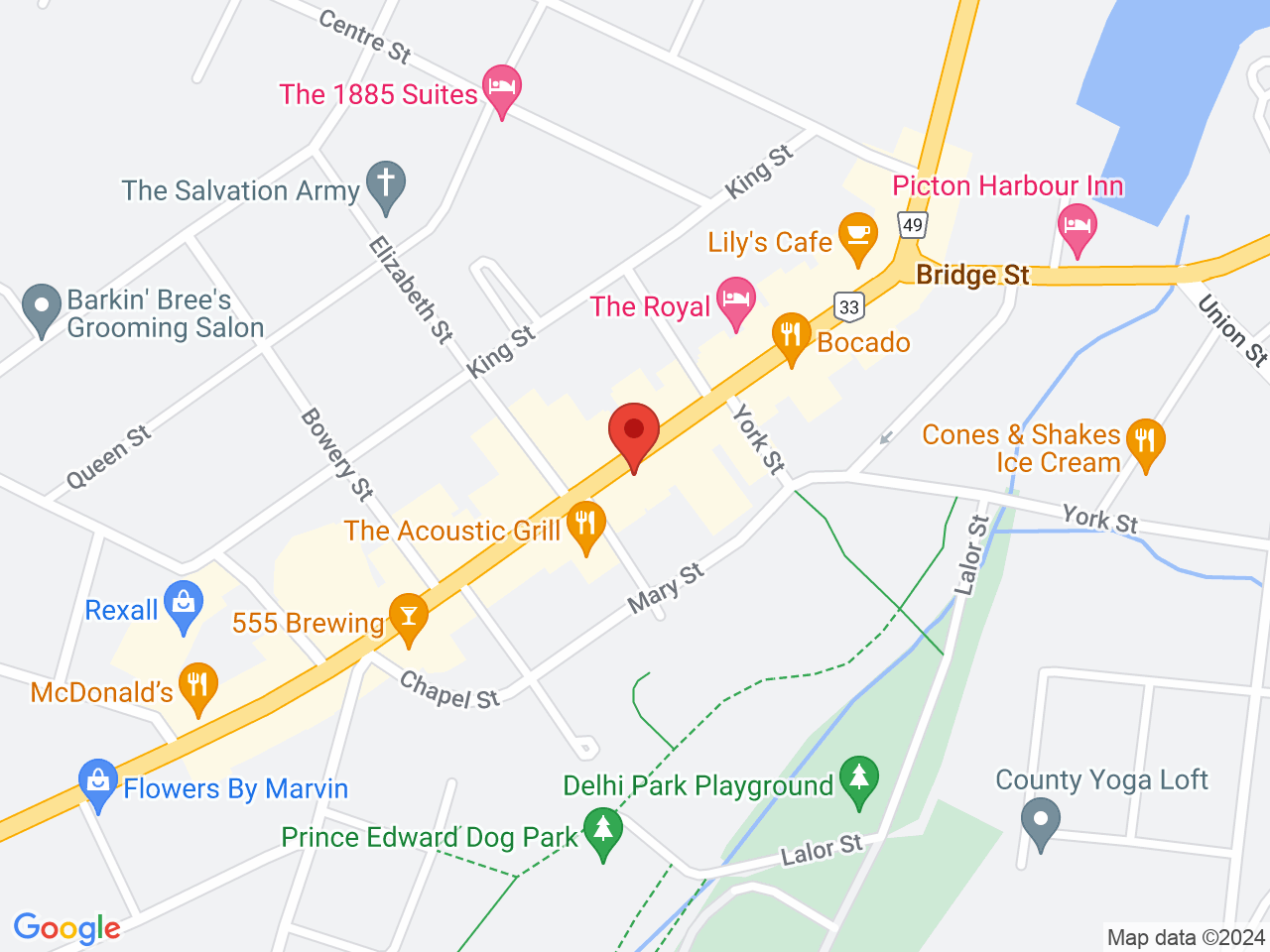 Street map for Fridays Cannabis, 190 Picton Main St, Picton ON