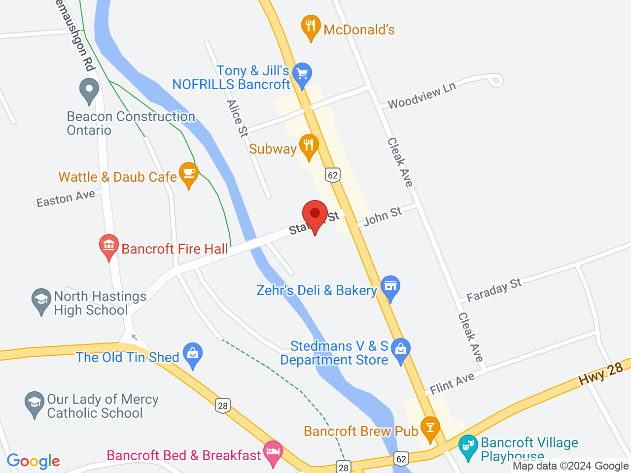 Street map for Bancroft Cannabis, 7 Station St, Bancroft ON