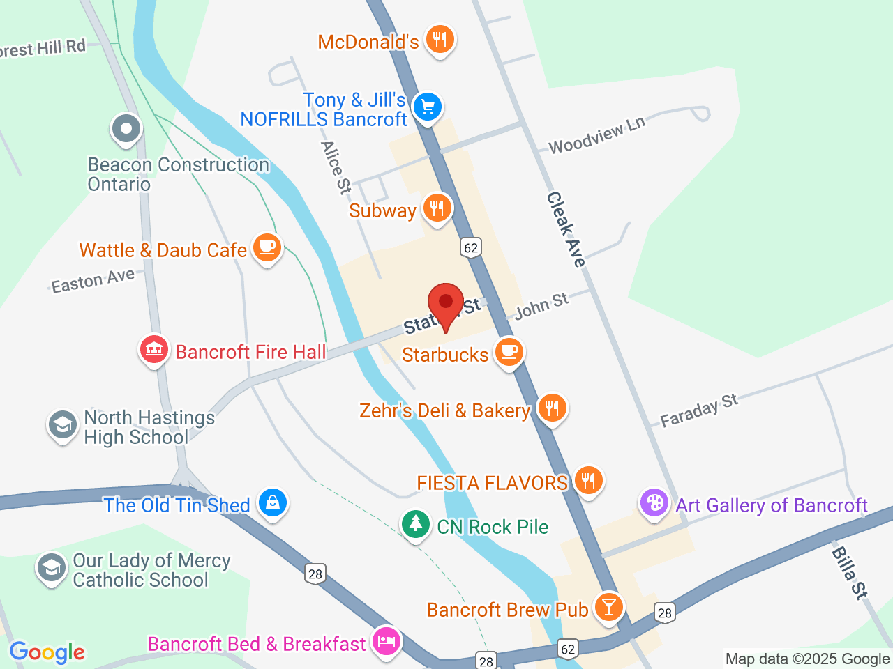 Street map for Bancroft Cannabis, 7 Station St, Bancroft ON