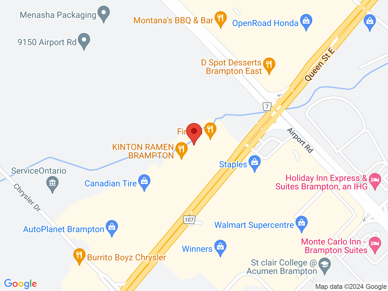 Street map for Ganjika House Airport, 2880 Queen St E, Unit 8, Brampton ON