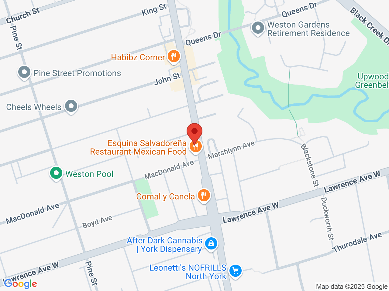 Street map for Garden of Eden Cannabis, 1744 Jane St., Toronto ON