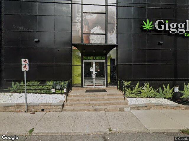 Street view for Giggles Cannabis, 163 Main St W, Hamilton ON