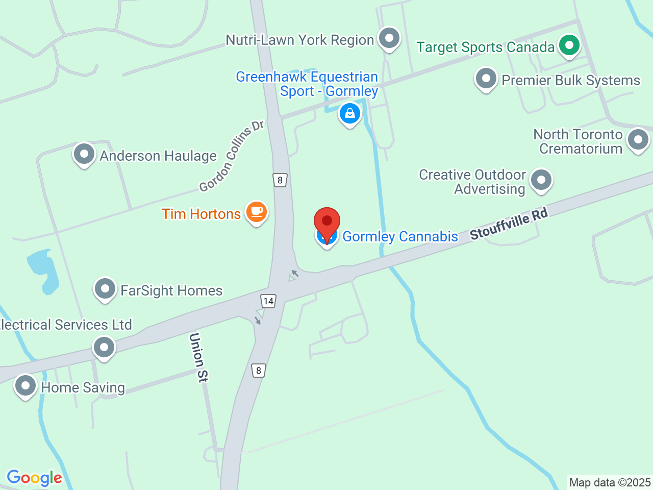 Street map for Gormley Cannabis, 12275 Woodbine Ave., Gormley ON
