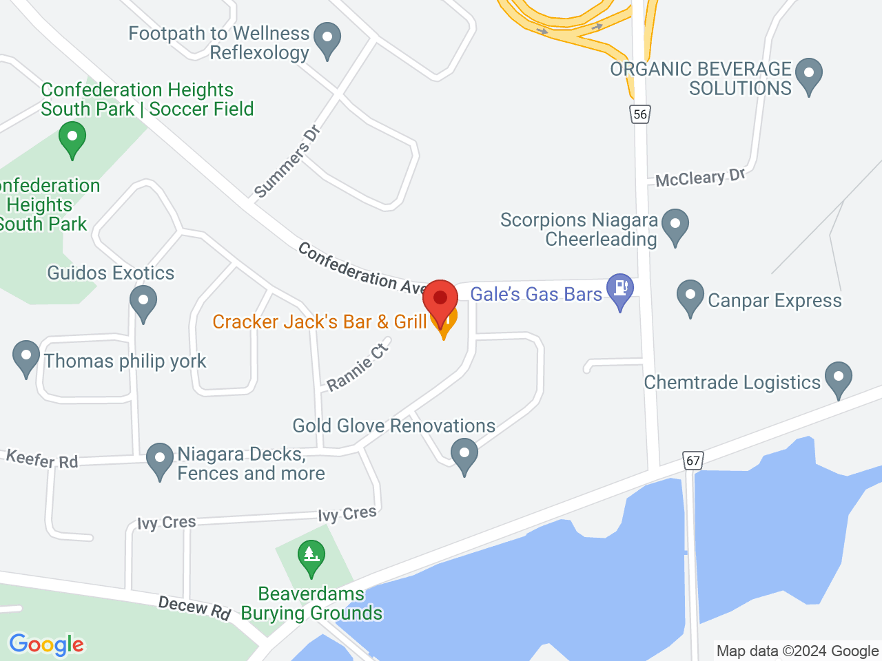 Street map for Grand Cannabis, 207 Keefer Rd Suite 2, Thorold ON