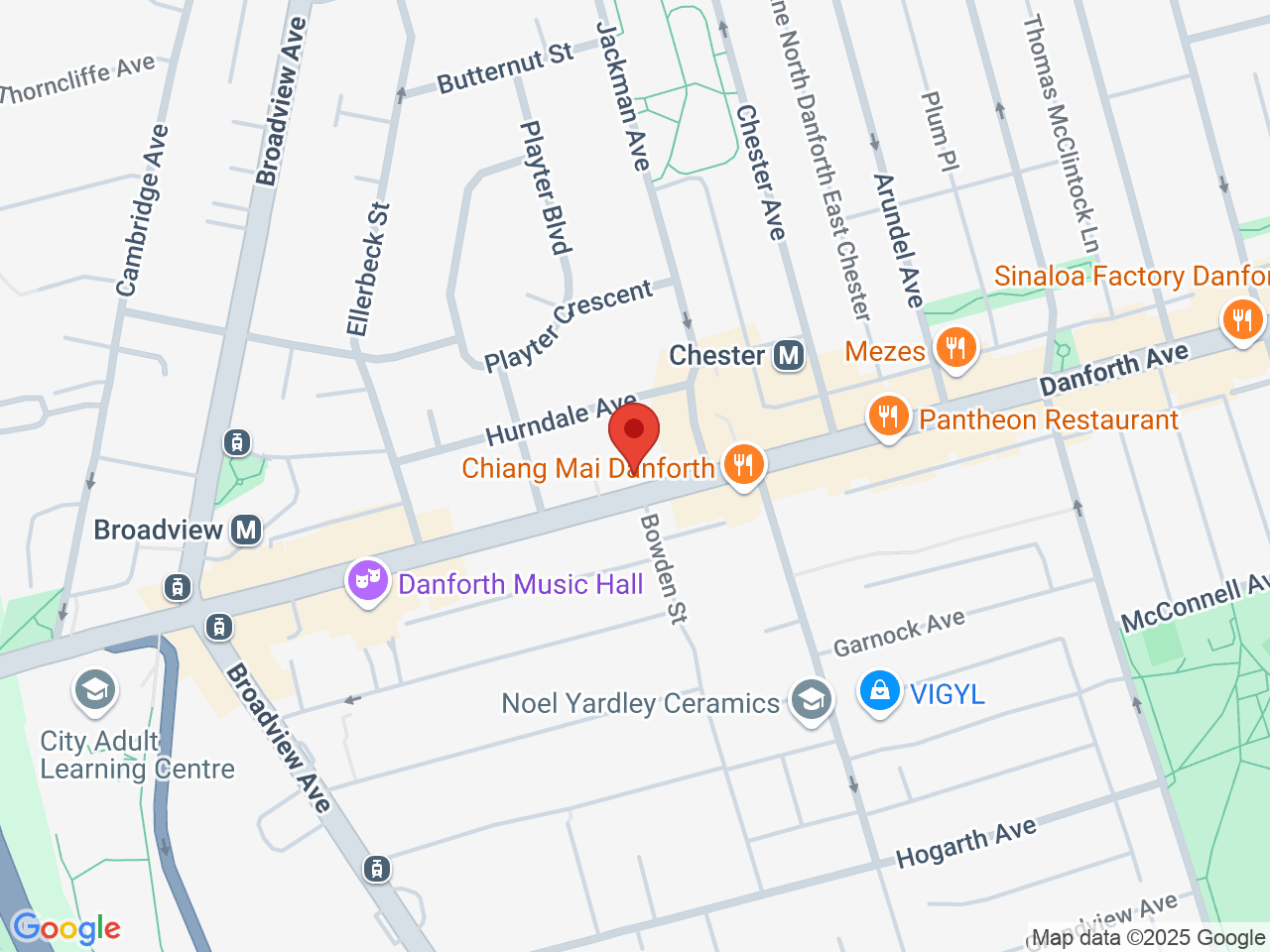 Street map for Green Merchant Cannabis Boutique, 294 Danforth Ave, Toronto ON