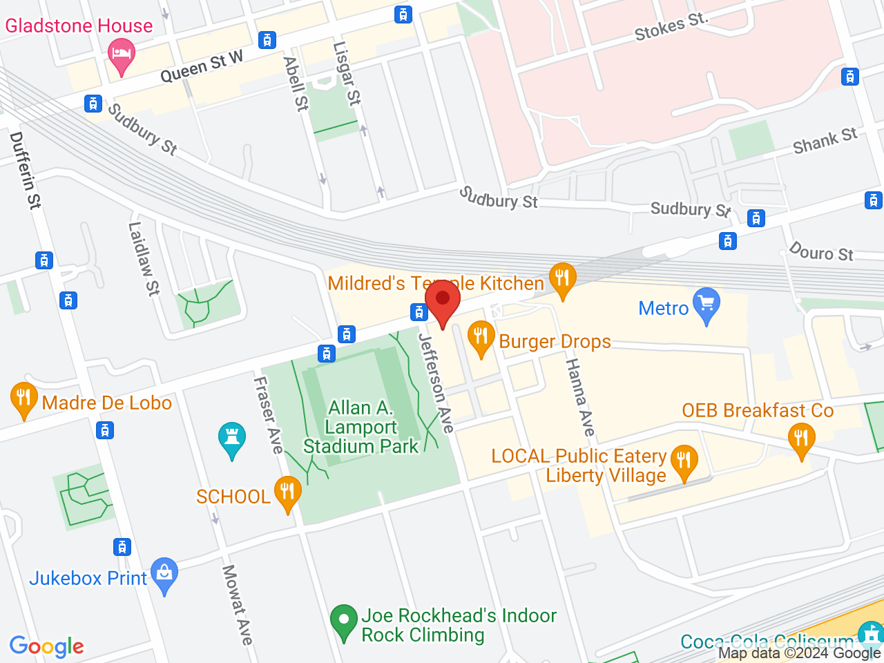 Street map for Green Merchant Cannabis Boutique, 139G Jefferson Ave, Toronto ON