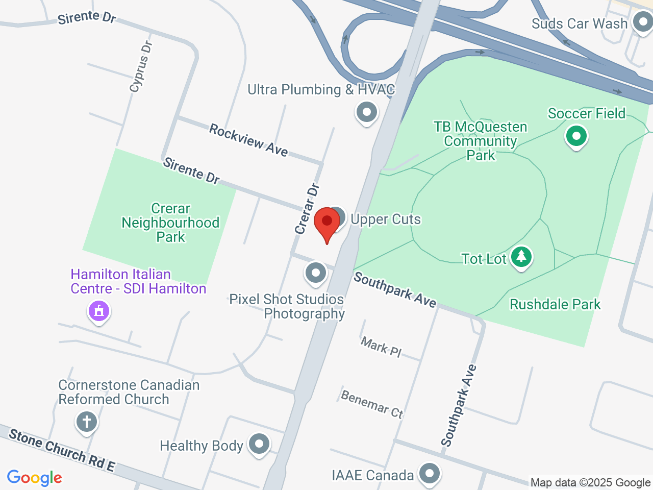 Street map for GreenHouse Cannabis, 1216 Upper Wentworth St, Hamilton ON