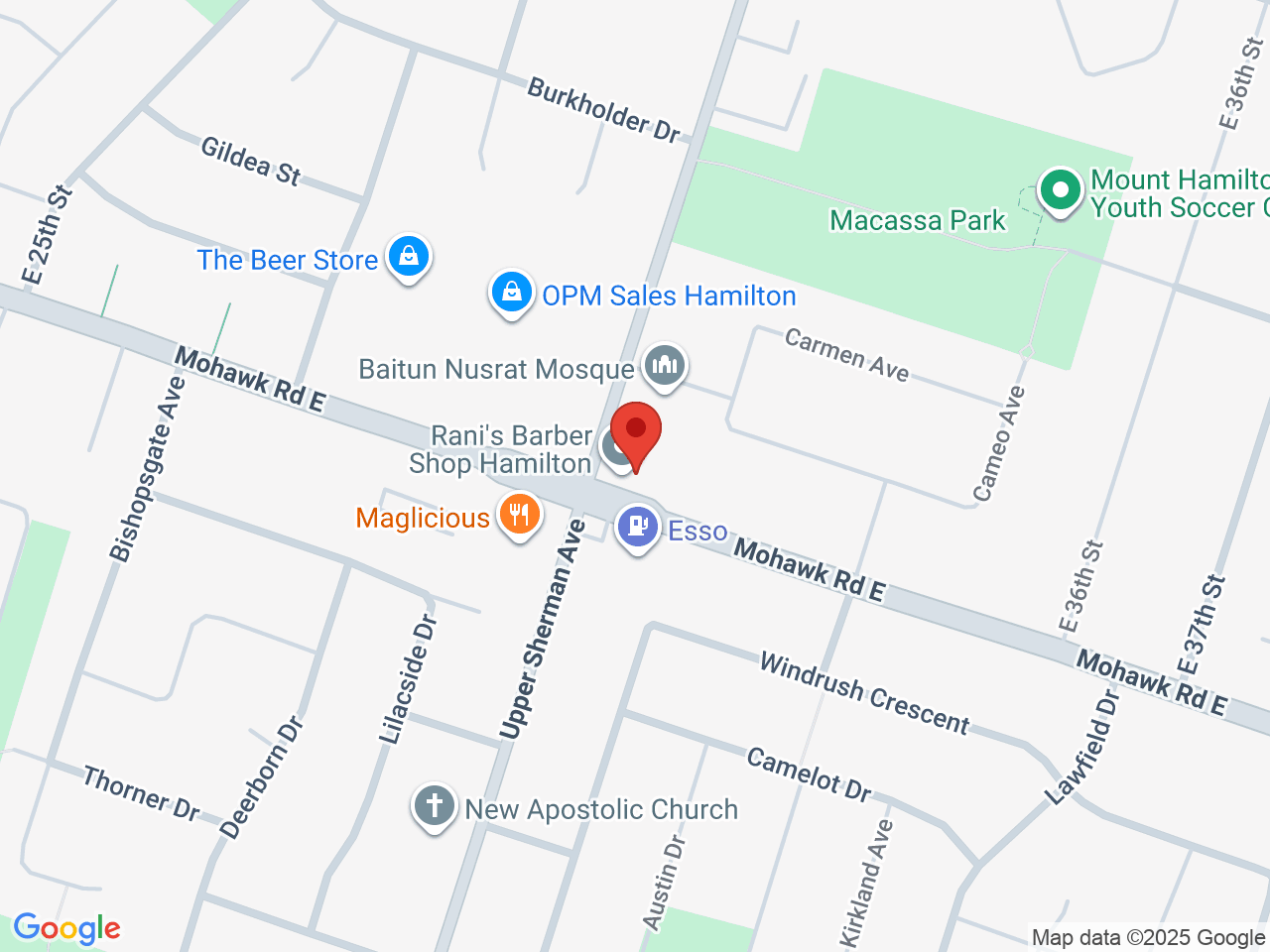 Street map for Hamilton Cannabis Co., 525 Mohawk Rd E, Unit 3, Hamilton ON