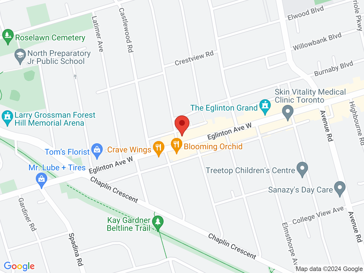 Street map for Hi Class Cannabis, 518 Eglinton Ave W, Toronto ON