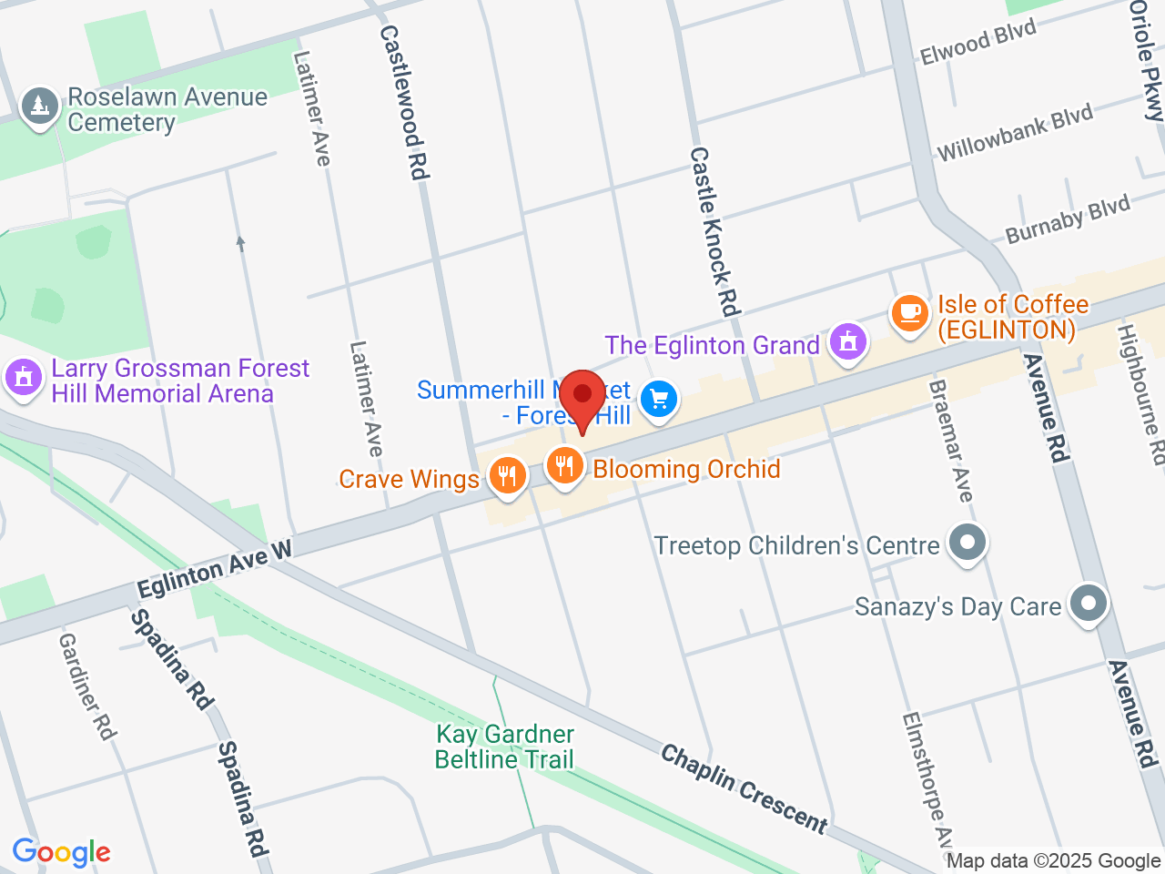 Street map for Hi Class Cannabis, 518 Eglinton Ave W, Toronto ON