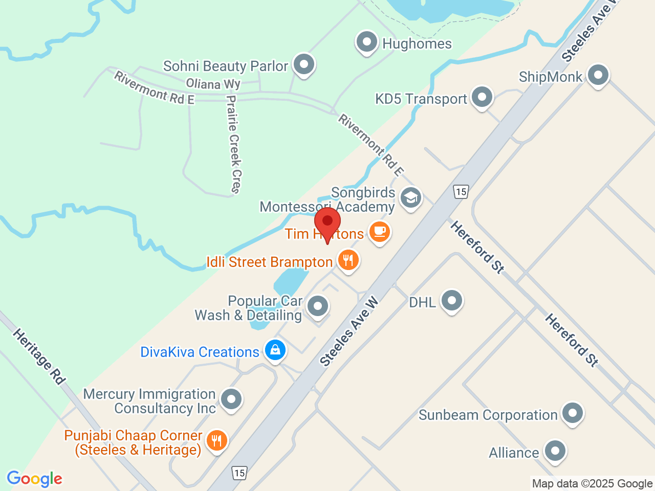 Street map for HiBuzz Cannabis, 40 Rivermont Rd., Unit D2, Brampton ON