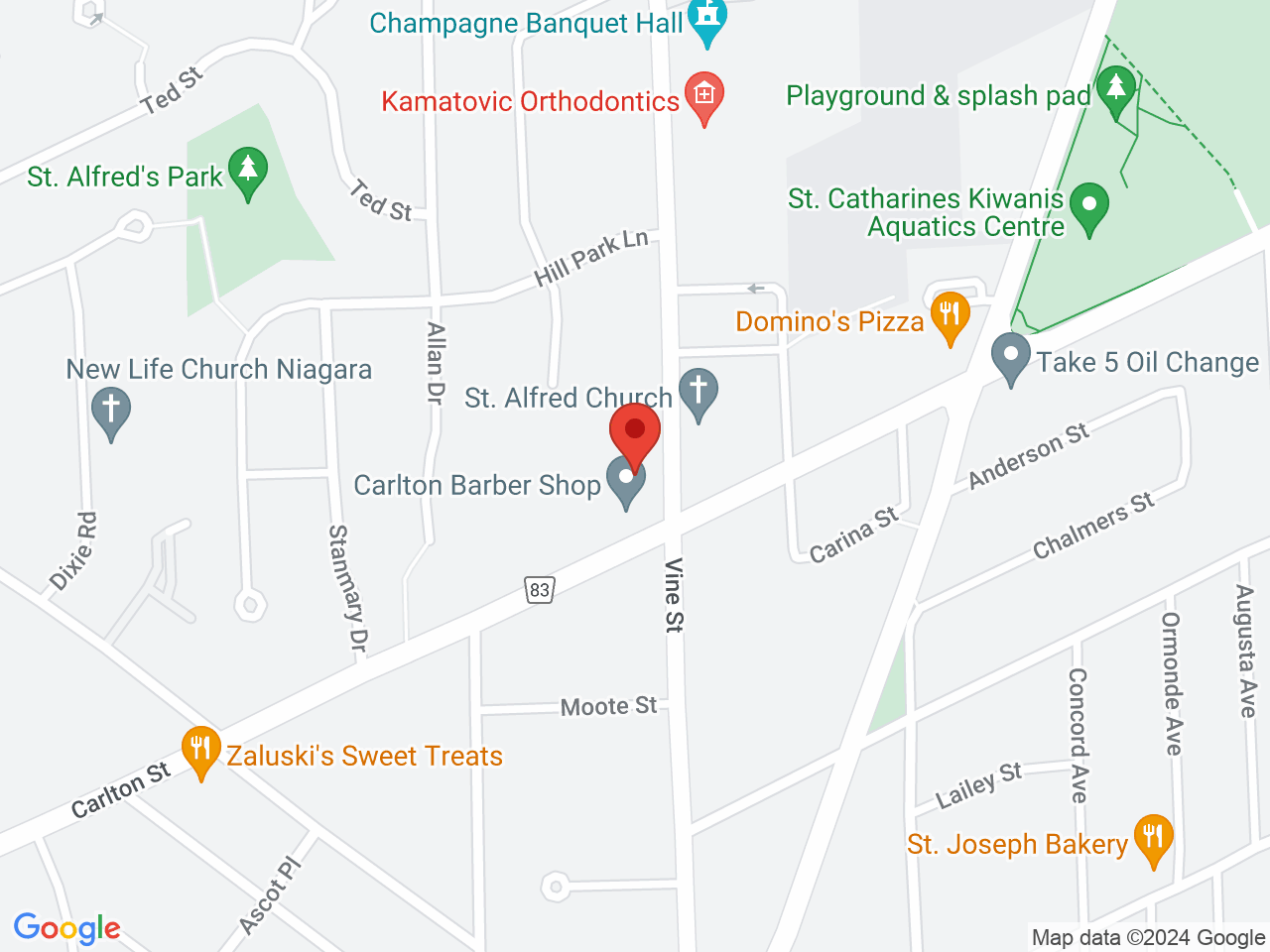 Street map for High Leaf Cannabis, 359 Carlton St Unit 9, St Catharines ON