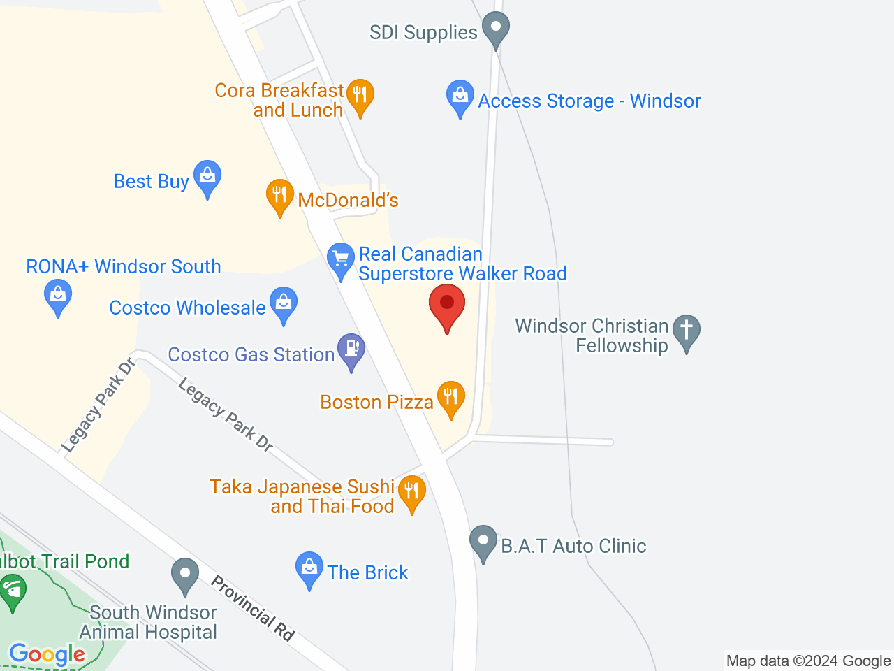 Street map for Discounted Cannabis, 4450 Walker Rd, Windsor ON