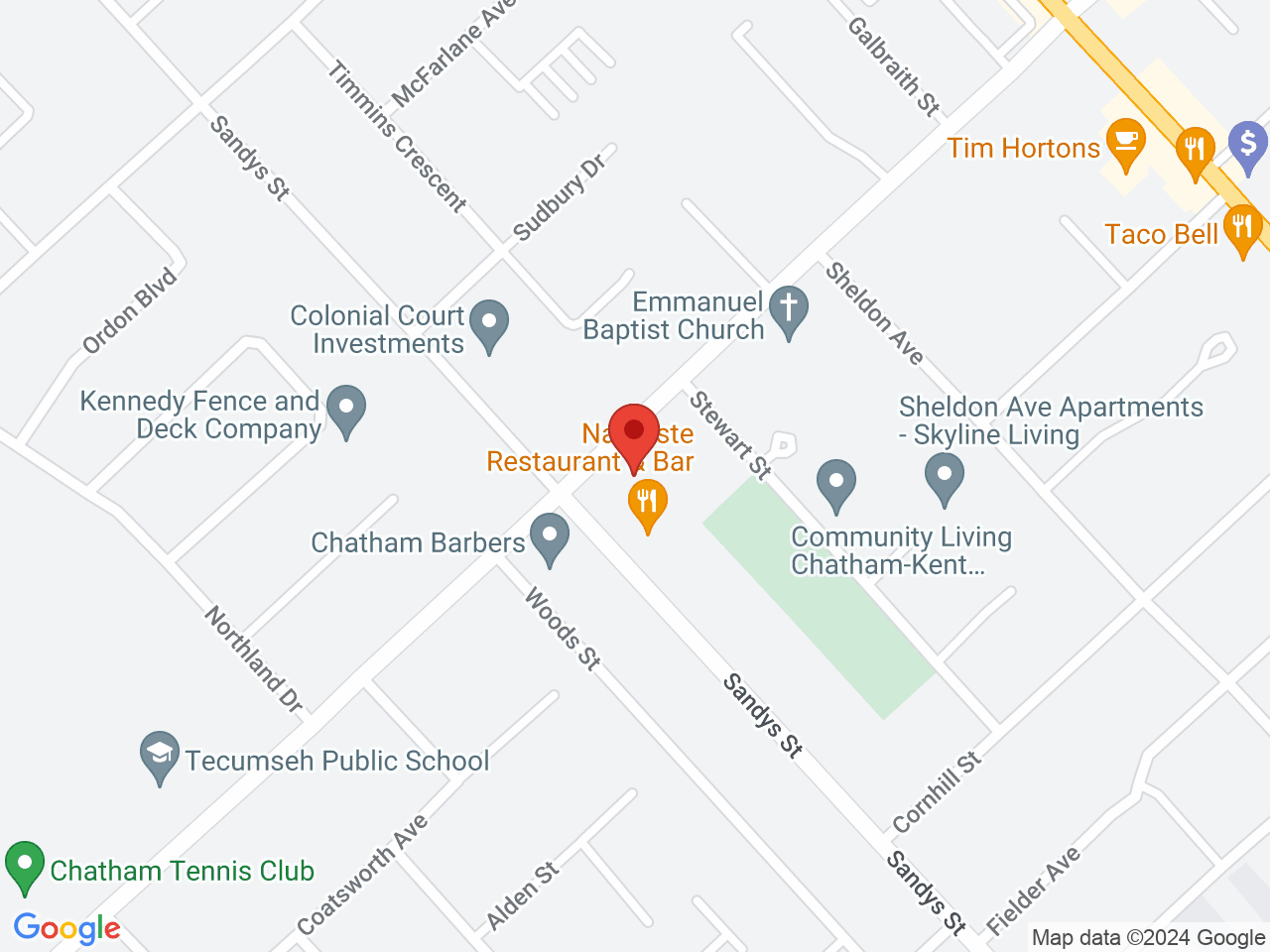 Street map for True North Cannabis Co., 170 McNaughton Ave. W, Unit 9, Chatham-Kent ON