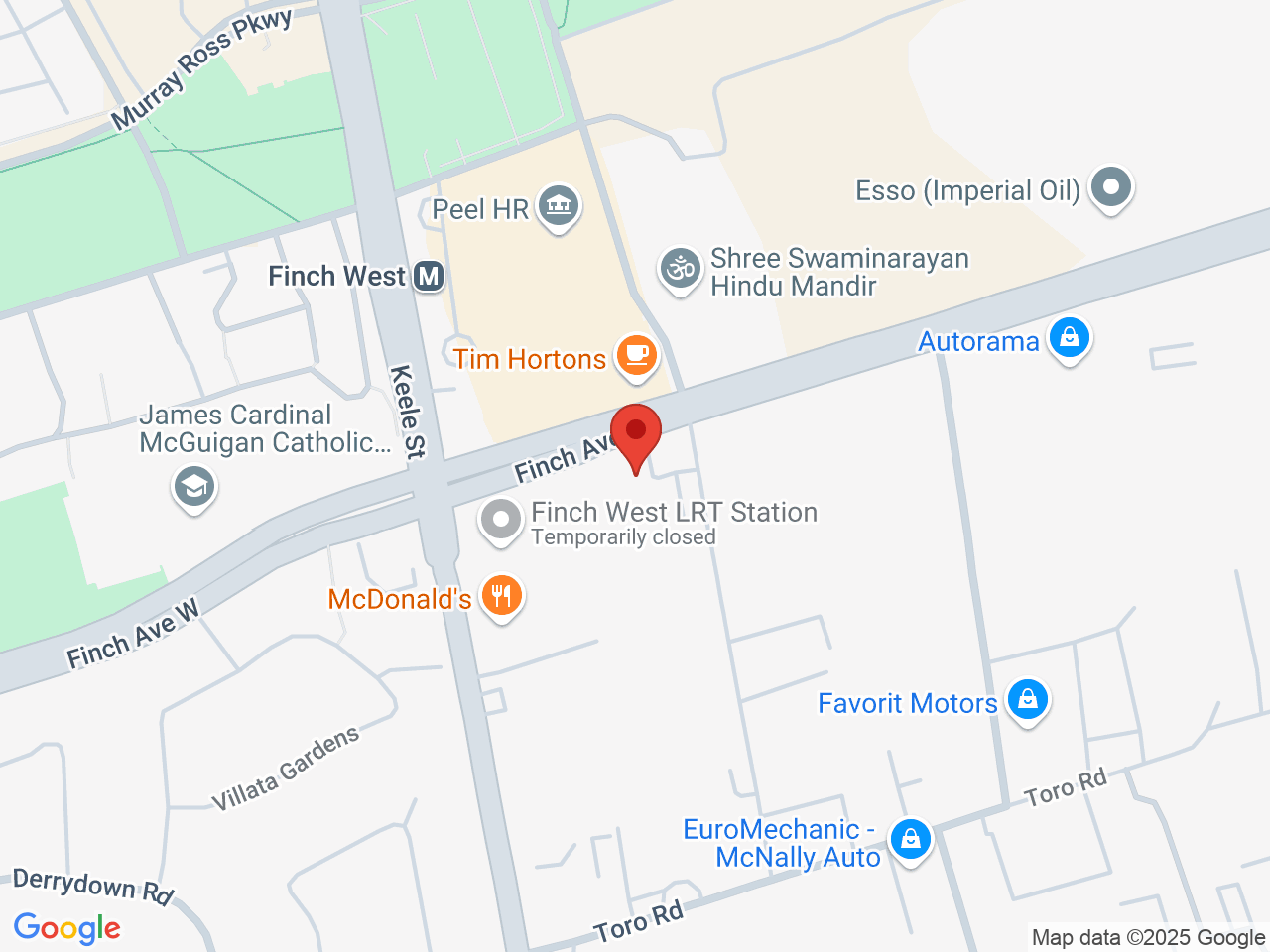 Street map for Highlife Cannabis, 1295 Finch Ave W Unit 1, North York ON