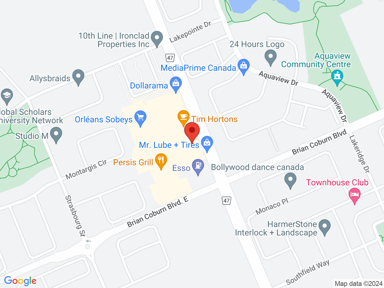 Street map for High Ties Cannabis Store, 2284 Tenth Line Rd, Orleans ON