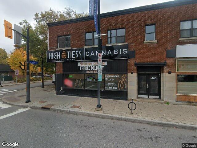Street view for High Ties Cannabis Store, 484 Rideau St., Ottawa ON