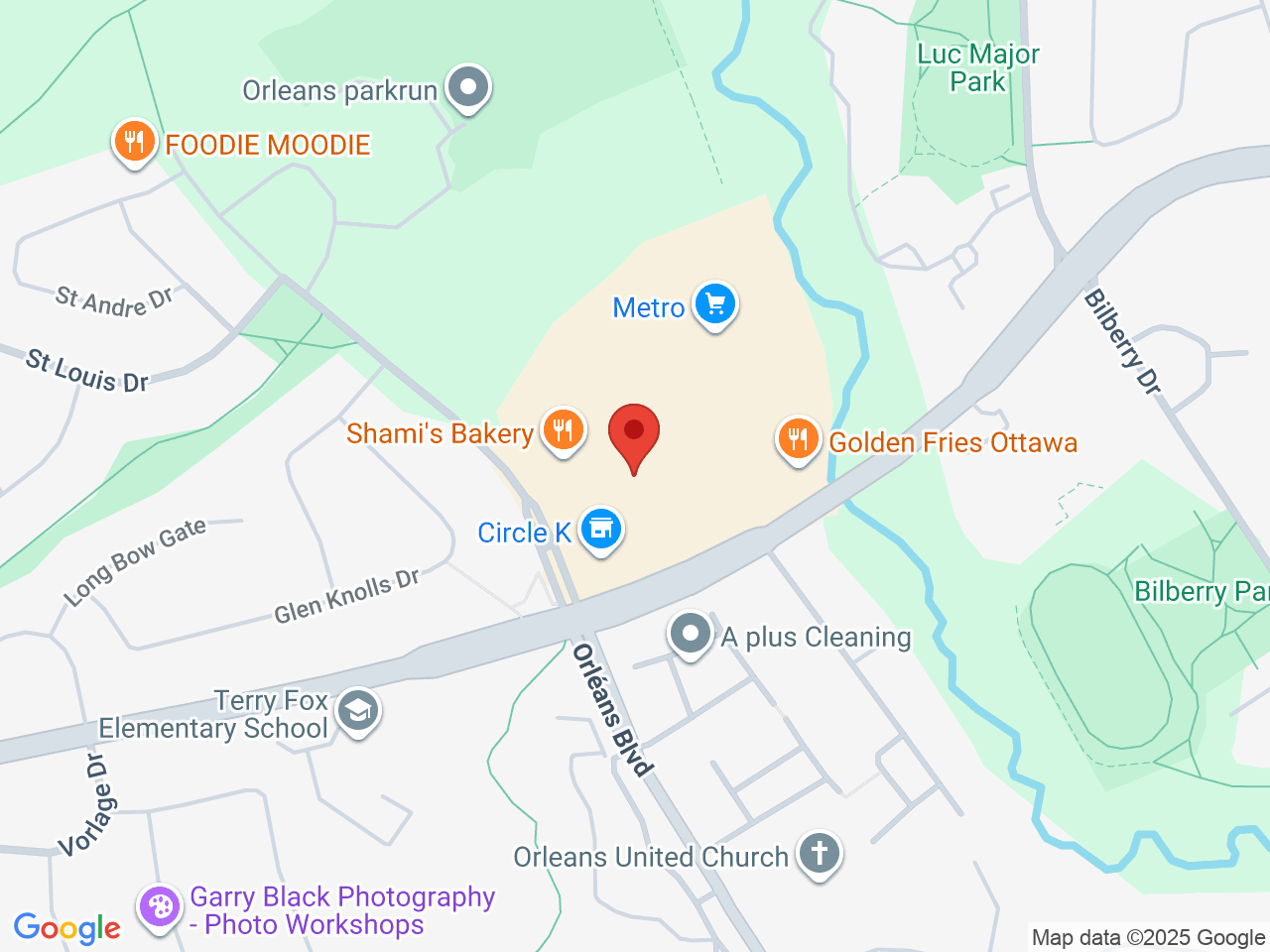 Street map for Inspired Cannabis Co., 6489 Jeanne D'Arc Blvd N, Orleans ON