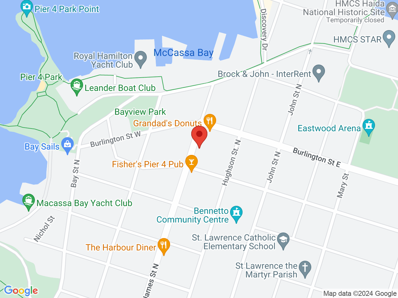 Street map for James Street Cannabis Co., 574 James St N, Hamilton ON
