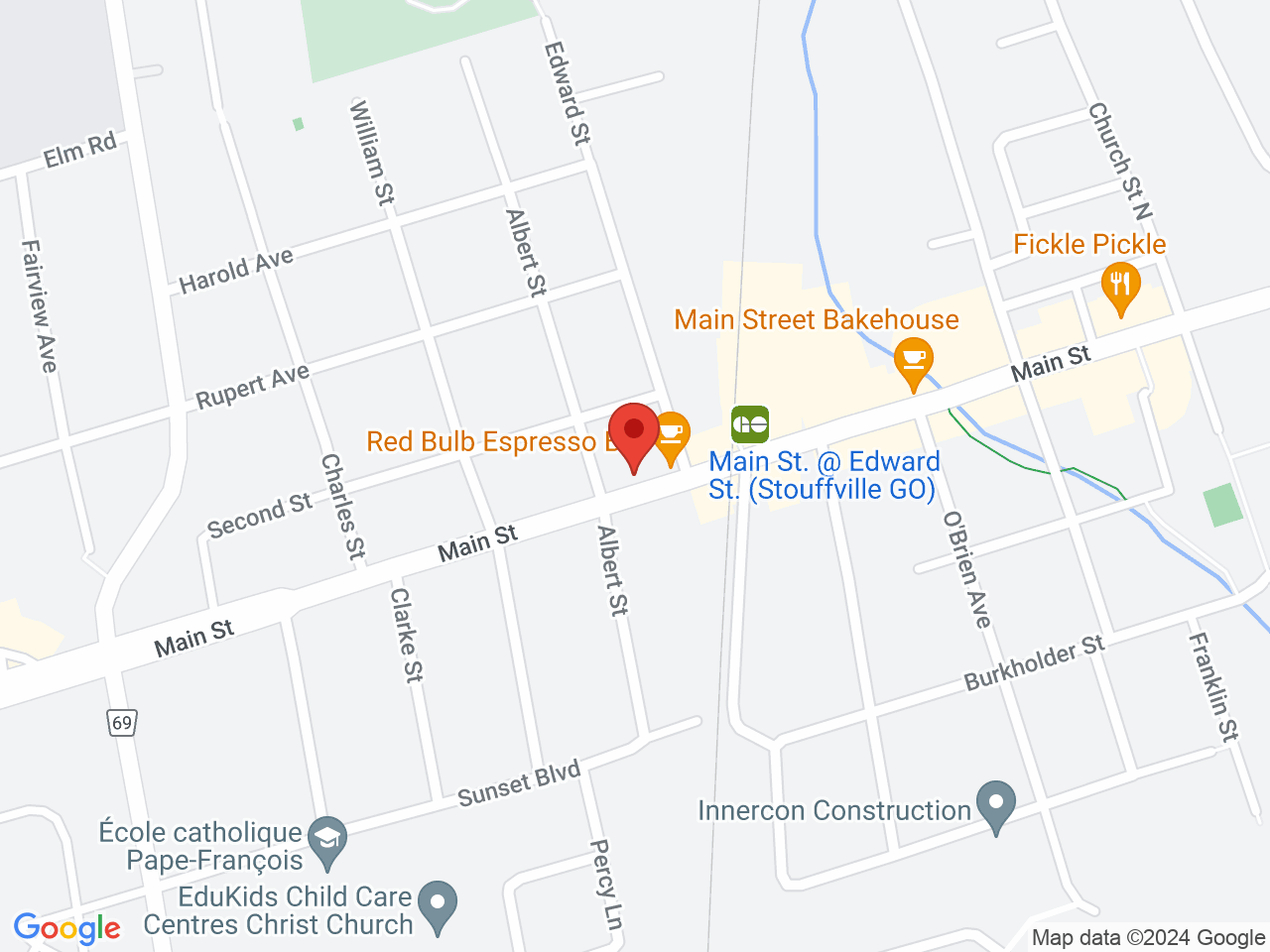 Street map for Jolly Green Cannabis, 6134 Main St, Whitchurch-Stouffville ON