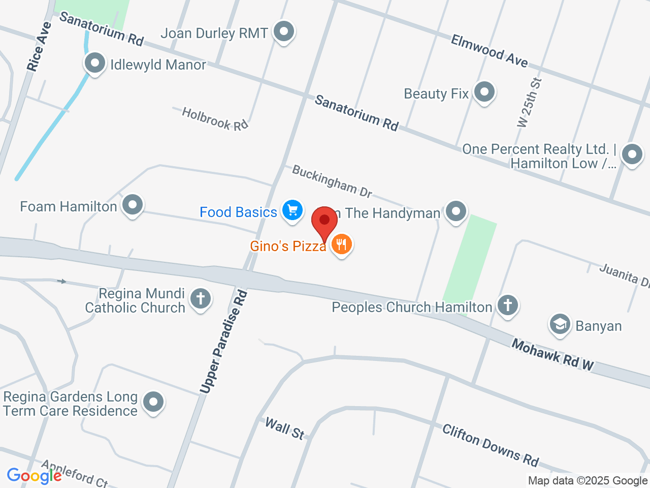 Street map for Queen George Cannabis, 640 Mohawk Rd W, Hamilton ON