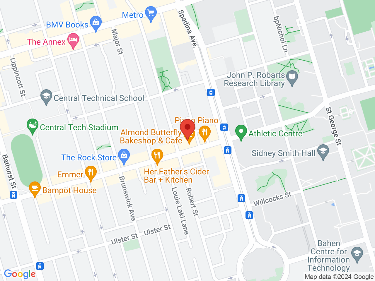 Street map for Lagoo Cannabis Shop, 102 Harbord St, Toronto ON
