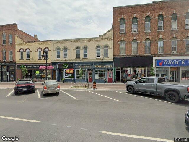 Street view for Lindsay Cannabis Store, 17 Kent St W, Lindsay ON