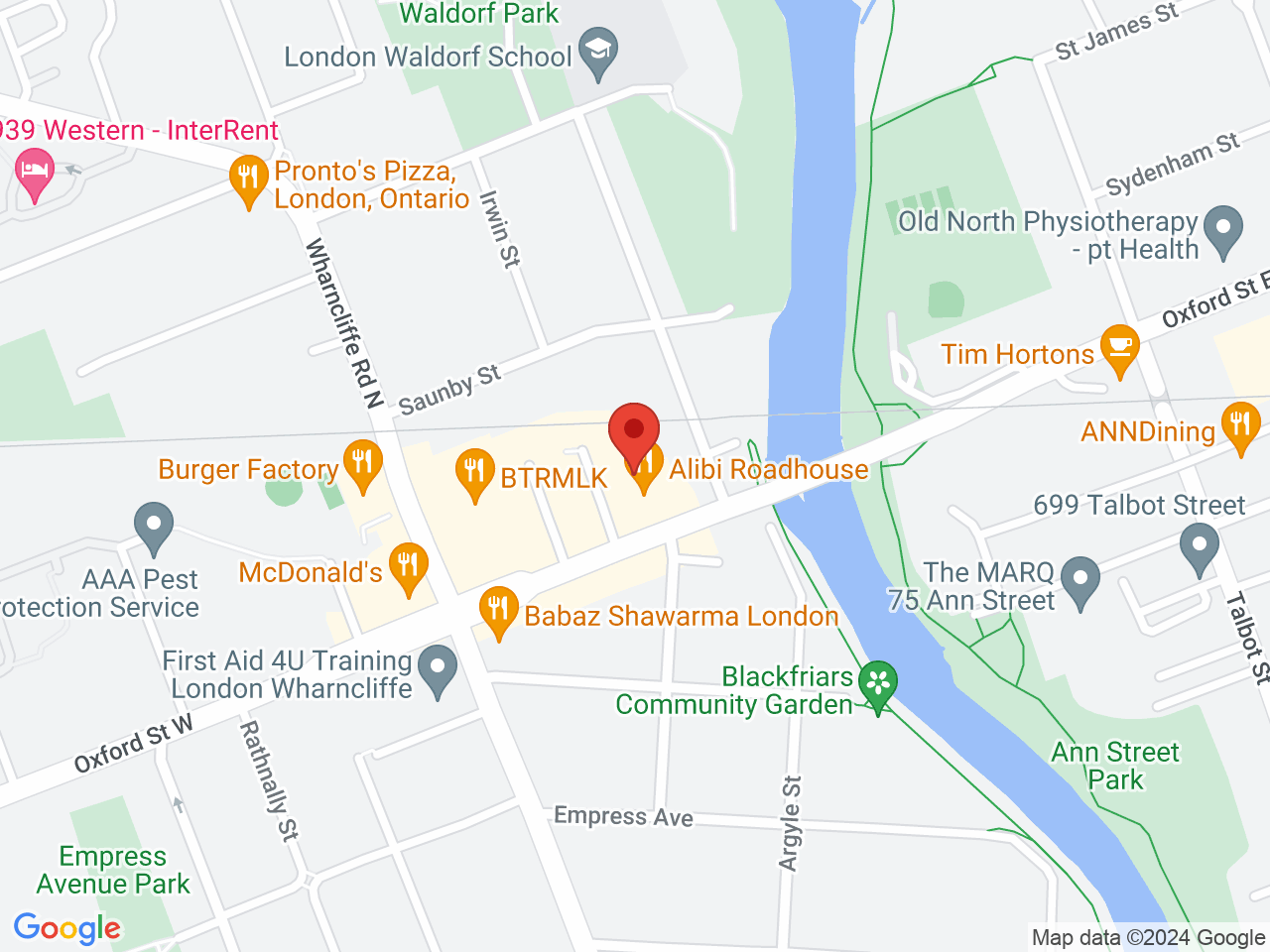 Street map for LIT Cannabis, 25 Oxford St W, London ON