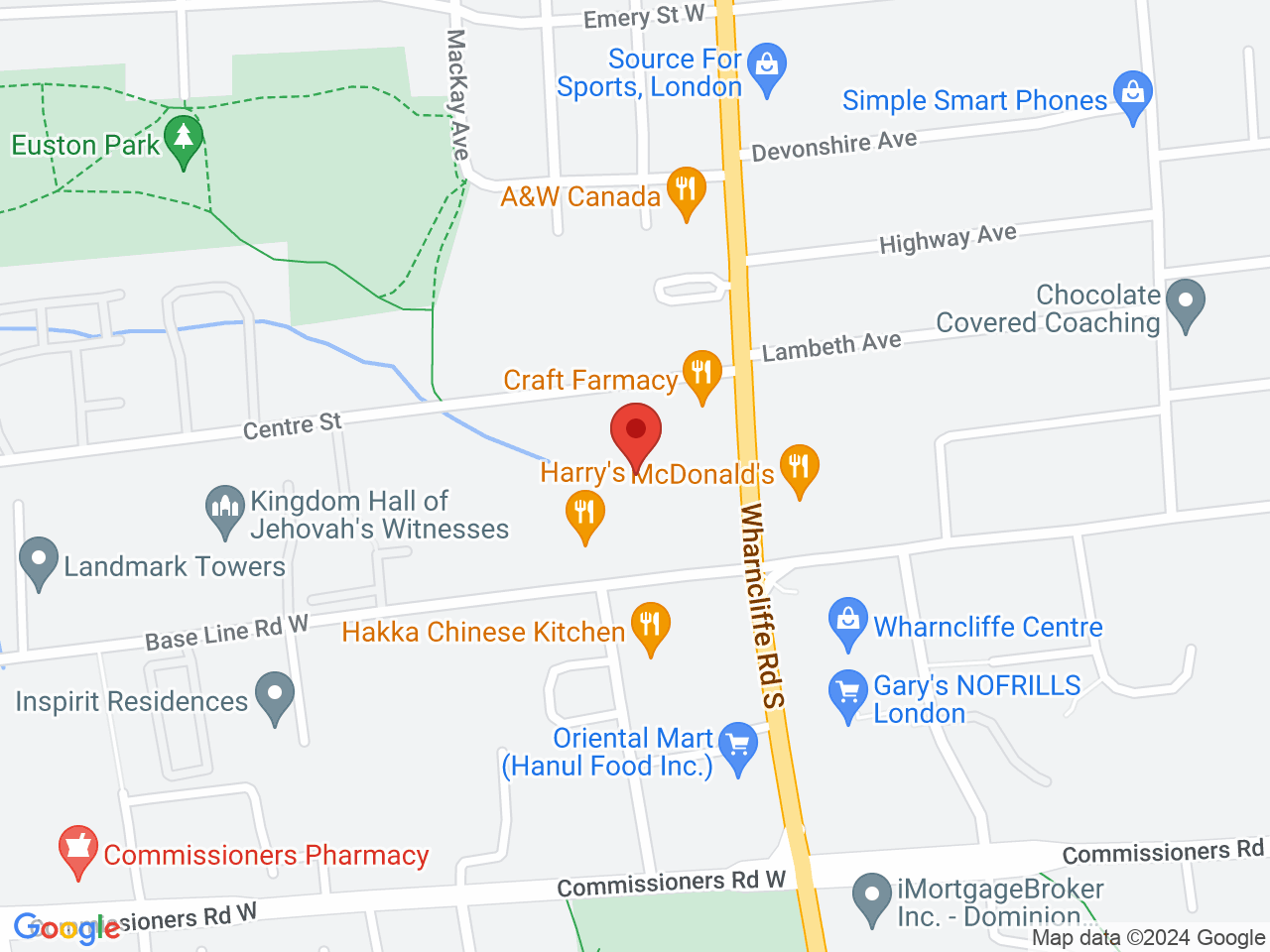 Street map for Lux Smoke Cannabis, 467 Wharncliffe Rd S, London ON