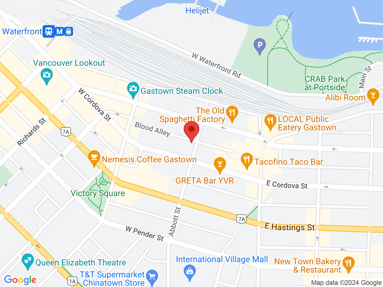 Street map for Marigolds Cannabis Gastown, 231 Abbott St., Vancouver BC
