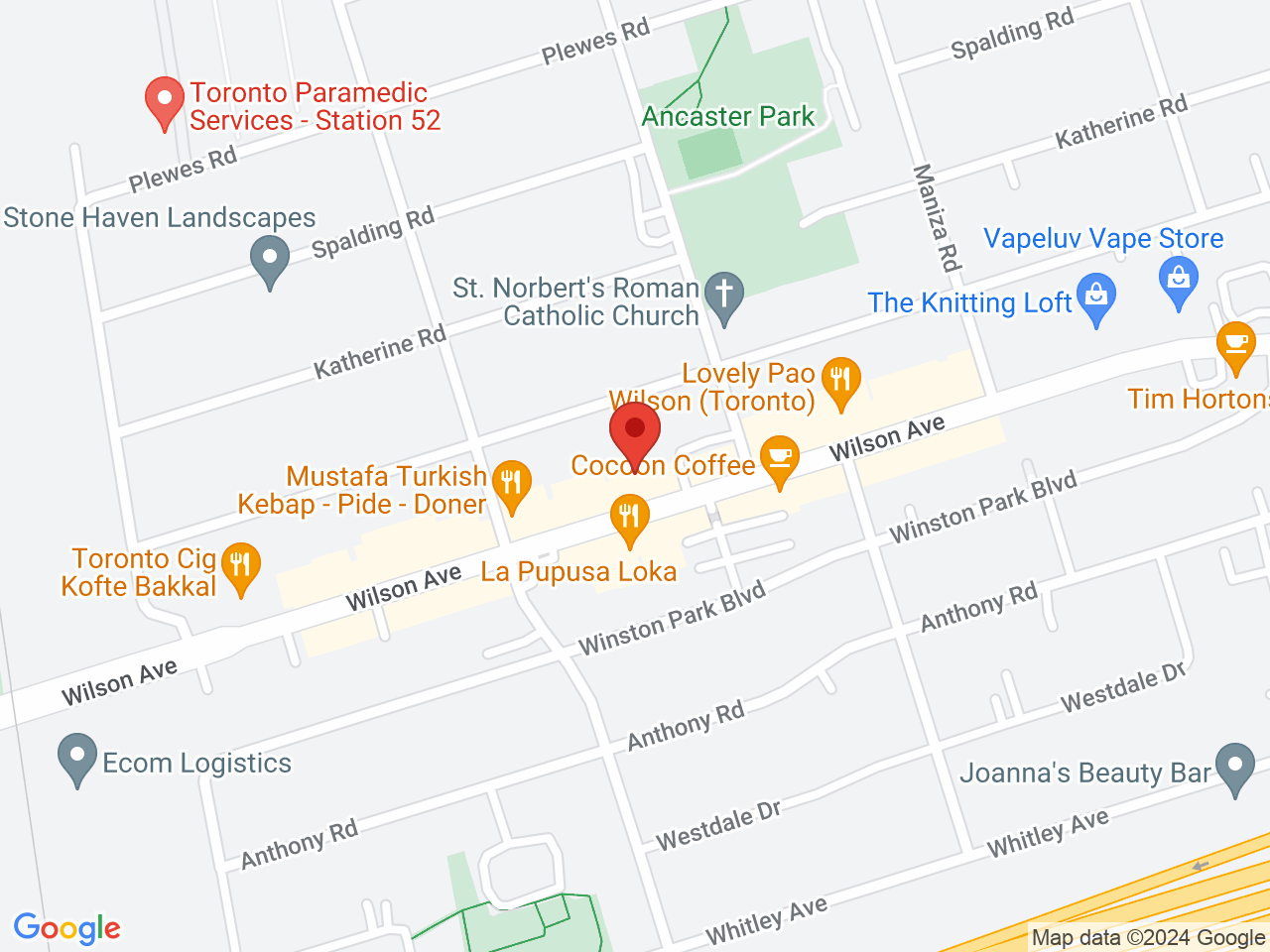 Street map for Take Me Home Cannabis, 820 Wilson Ave, North York ON
