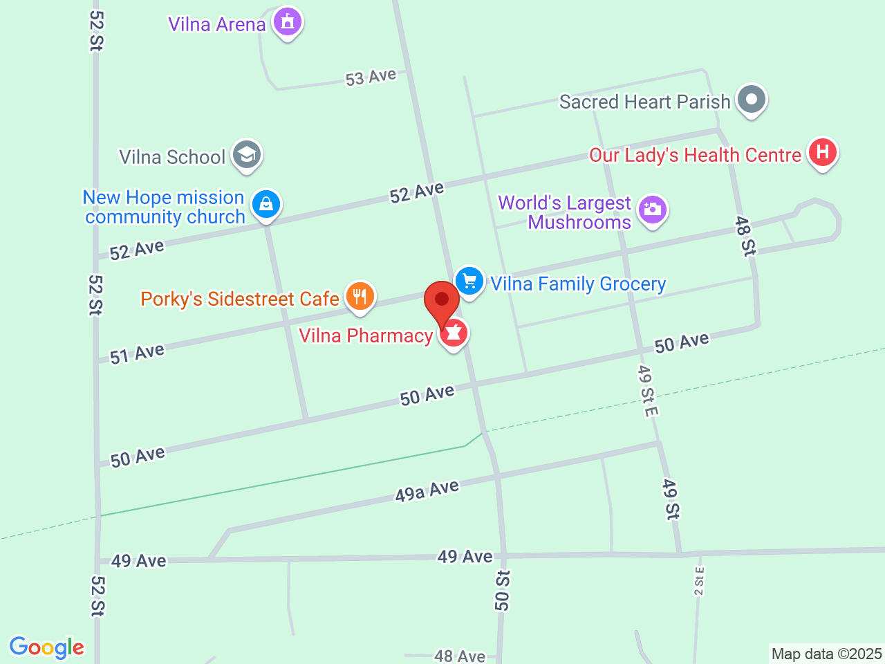 Street map for GoodVibes Cannabis, 5024 50 St, Vilna AB