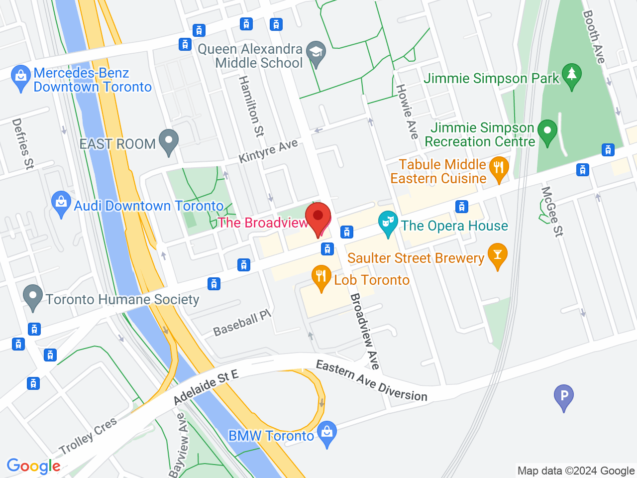 Street map for Canna Cabana, 698 Queen St E, Toronto ON
