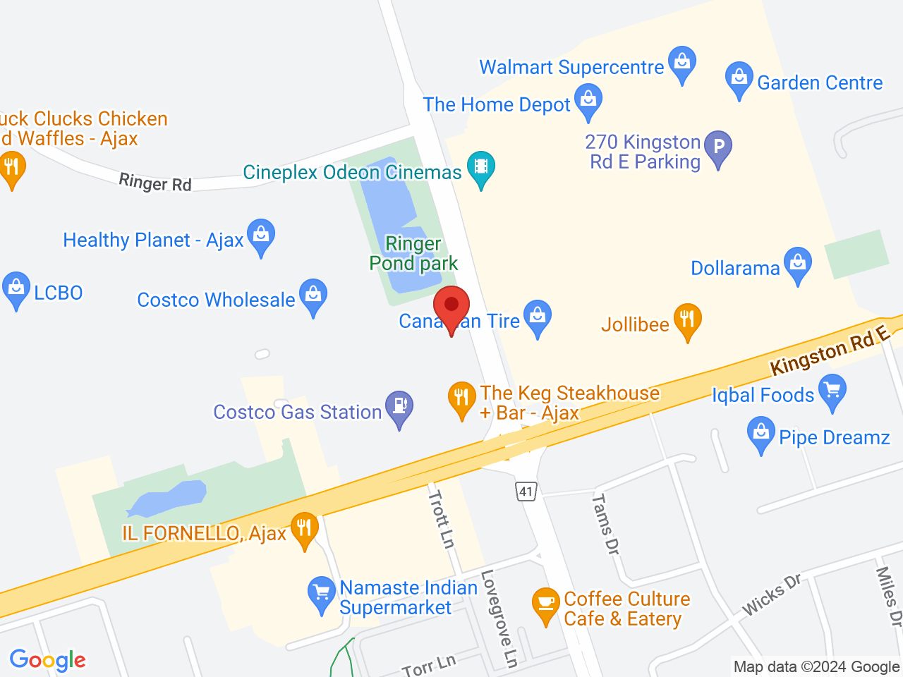 Street map for Canna Cabana, 170 Kingston Rd E, Ajax ON
