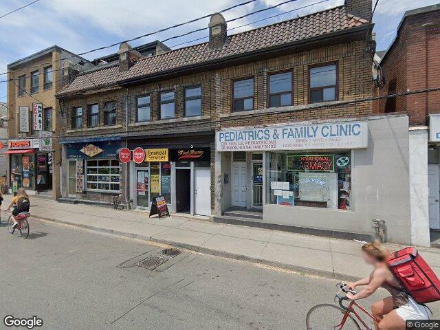 Street view for Mind Flower Cannabis Parkdale, 1220 King St W., Toronto ON