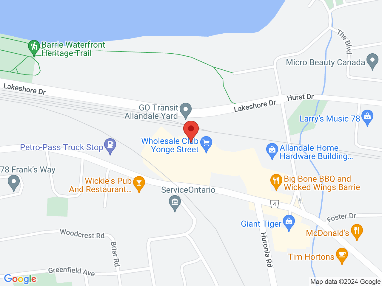 Street map for Miss Jones Cannabis, 279 Yonge St Unit 1, Barrie ON