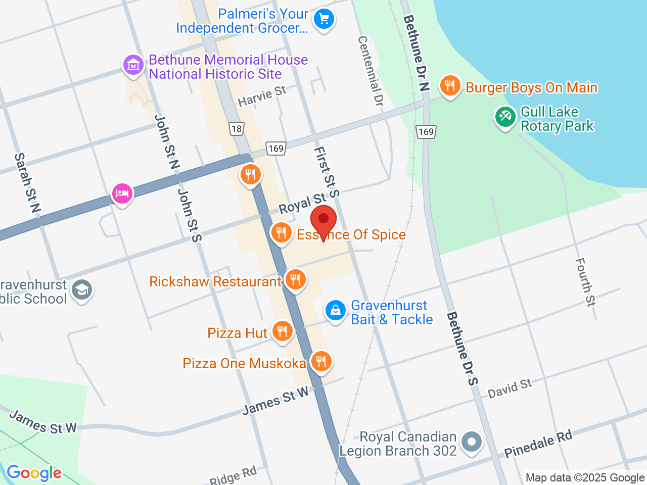 Street map for Miss Jones Cannabis, 150 Sharpe St E, Unit 101, Gravenhurst ON