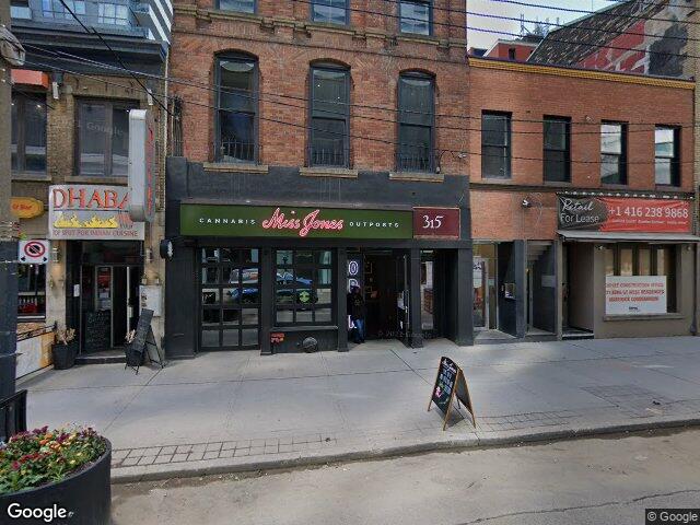 Street view for Miss Jones Cannabis, 315 King St W, Toronto ON