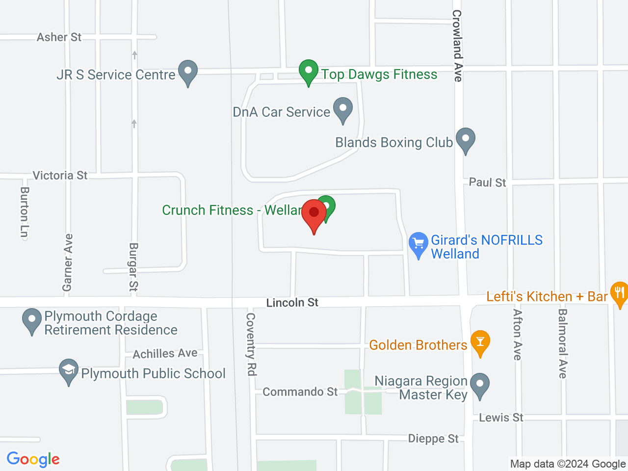 Street map for Miss Jones Cannabis, 300 Lincoln St Unit 13 and 14, Welland ON