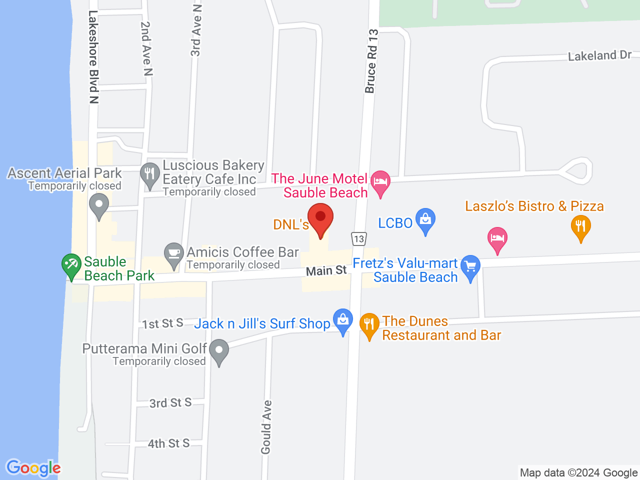 Street map for Moonfire Cannabis, 329 Main St Unit 3, Sauble Beach ON