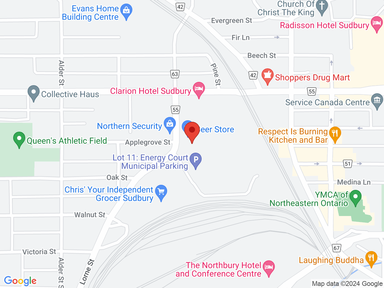 Street map for Lost Lake, 42 Lorne St. Unit 4, Sudbury ON