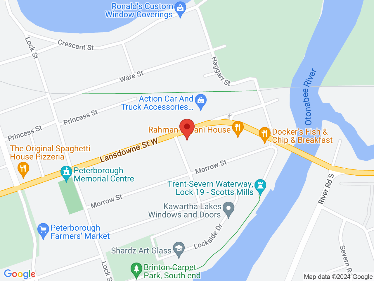 Street map for Northern Lights Cannabis, 51 Lansdowne St W, Peterborough ON