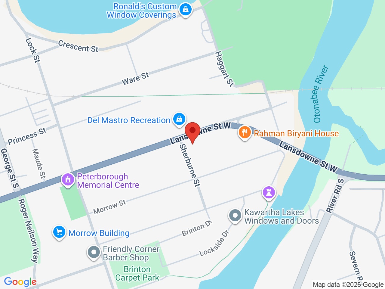 Street map for Northern Lights Cannabis, 51 Lansdowne St W, Peterborough ON