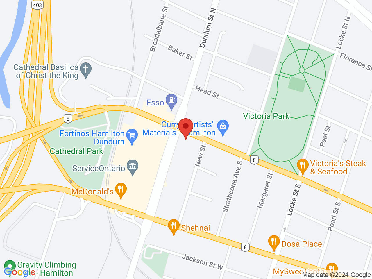 Street map for Value Buds, 631 King St W, Hamilton ON