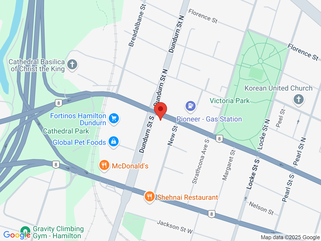 Street map for Value Buds, 631 King St W, Hamilton ON