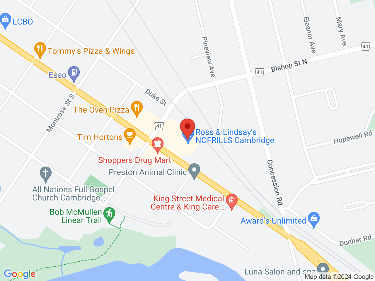 Street map for Modern Day Cannabis, 1515 King St E Unit 112, Cambridge ON