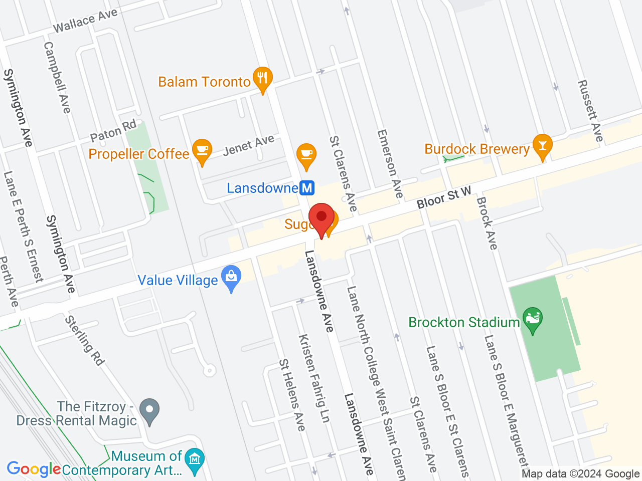 Street map for Value Buds Landsdowne, 1287 Bloor St W, Toronto ON